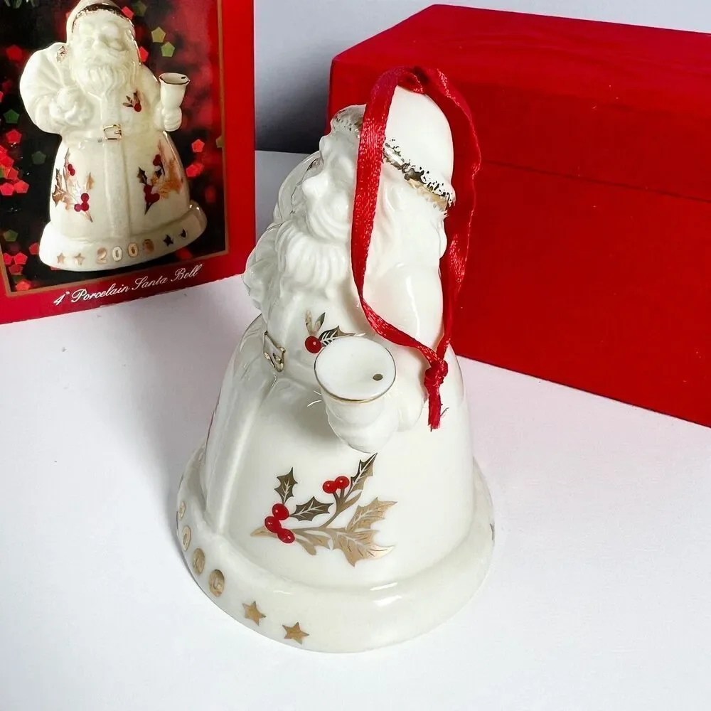 Madison Avenue  4” Porcelain Santa Shaped Bell Christmas 2000 VGC, Vintage